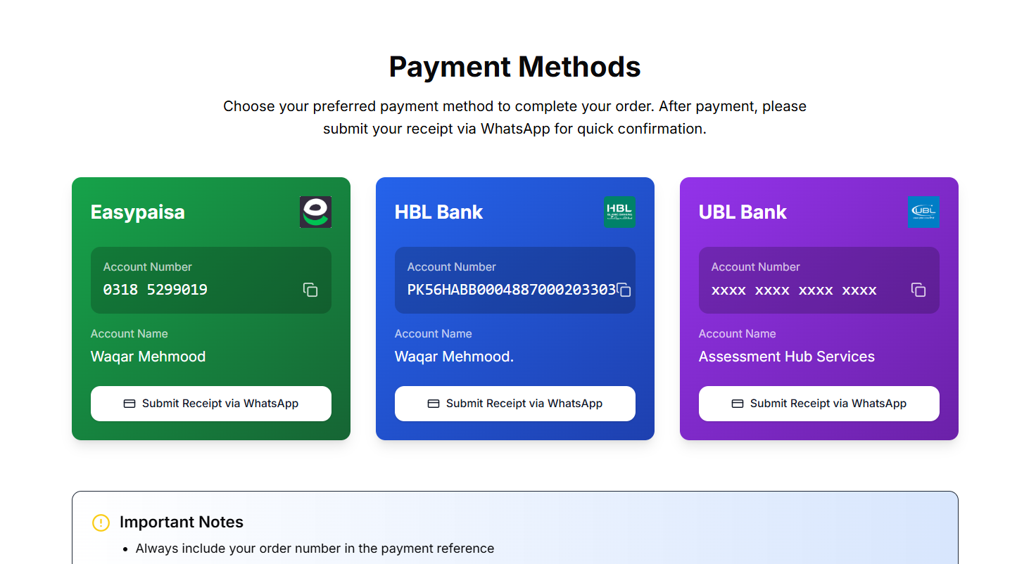 Static Payment methods