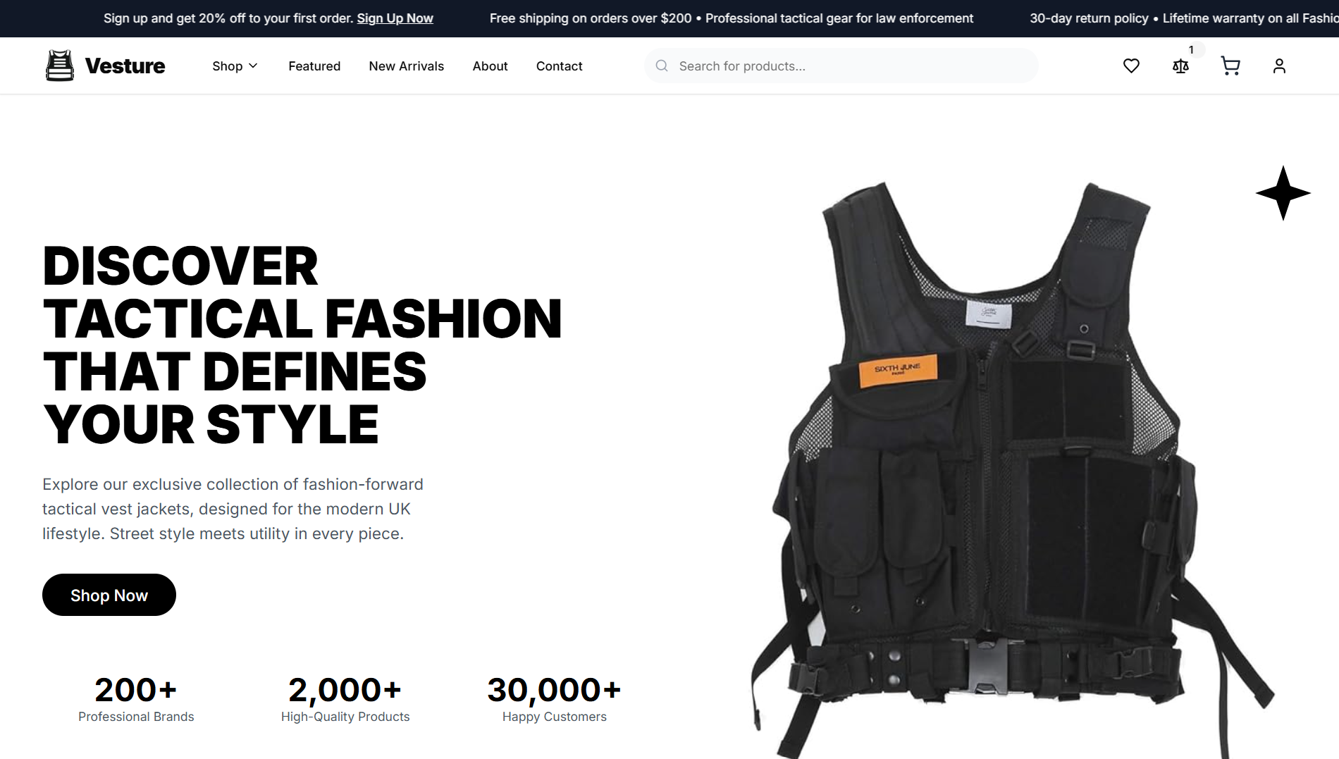 Vesture – Tactical Vest Jacket E-commerce