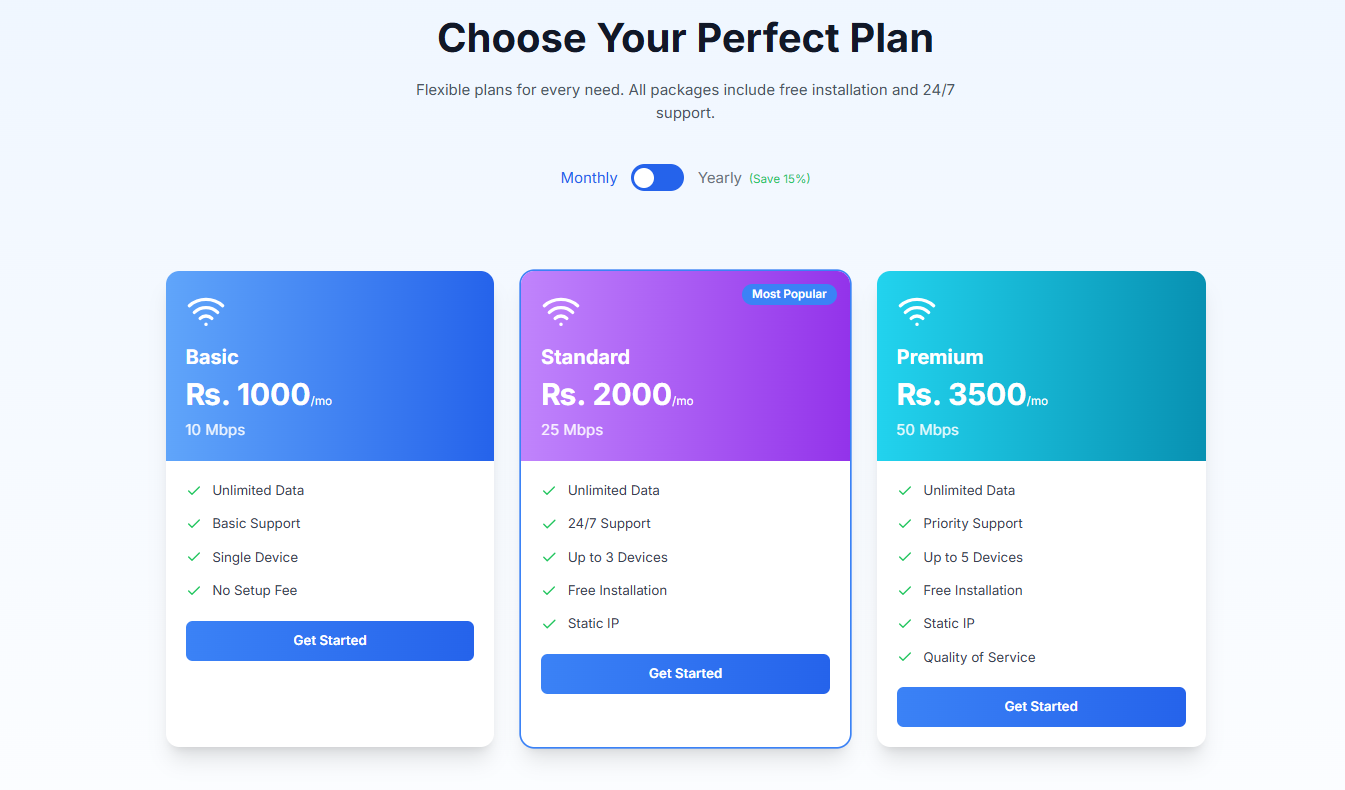Pricing Page